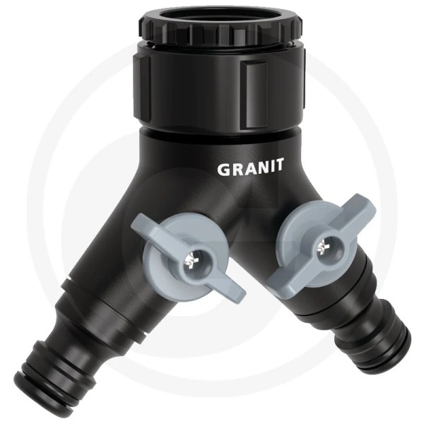 GRANIT BLACK EDITION Hahnanschluss 2-Wege mit Absperrhähnen – Doppelt praktisch, sicher geregelt by Rosenow's Service